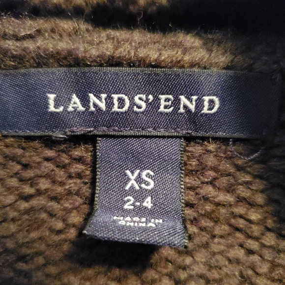 Land's End Brown Cable Knit Cardigan Duster Size XS - Picture 6 of 6